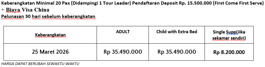 HARGA SOUTHERN XINJIANG